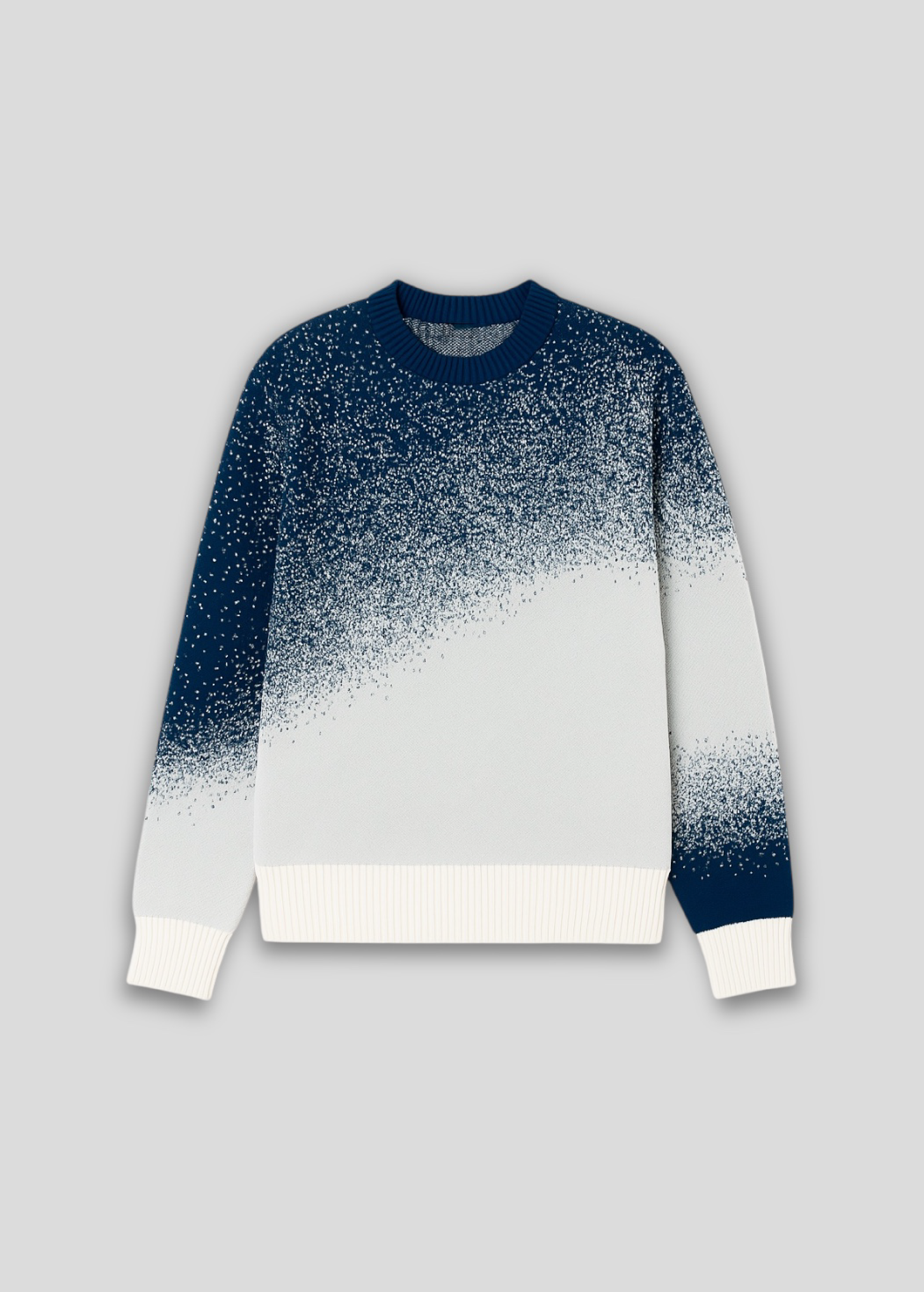GRADIENT KNITWEAR SWEATER - AZUL OSCURO Y BLANCO