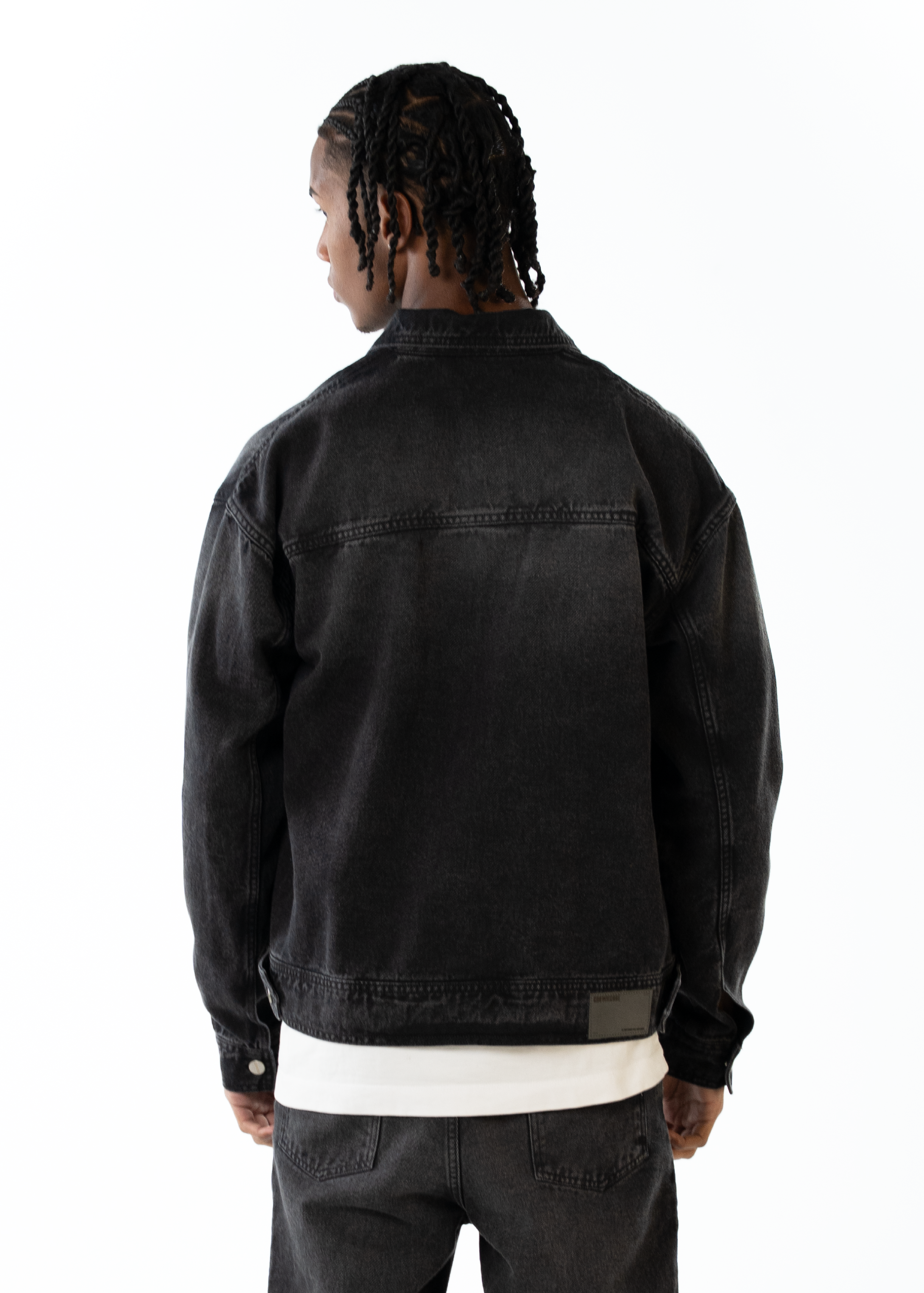 CHAQUETA DENIM - NEGRO DESGASTADO