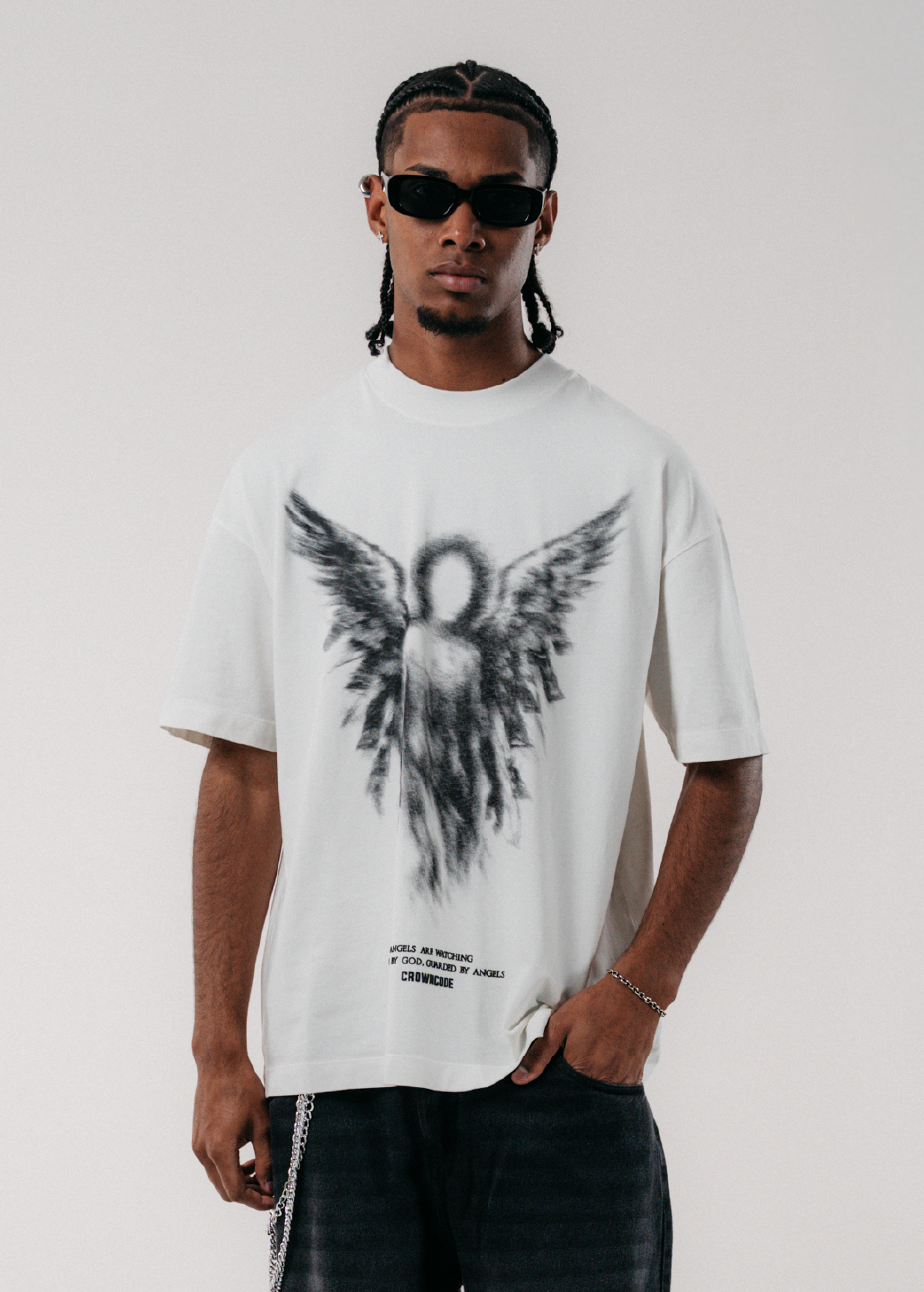CAMISETA FADED ANGEL - OFF WHITE
