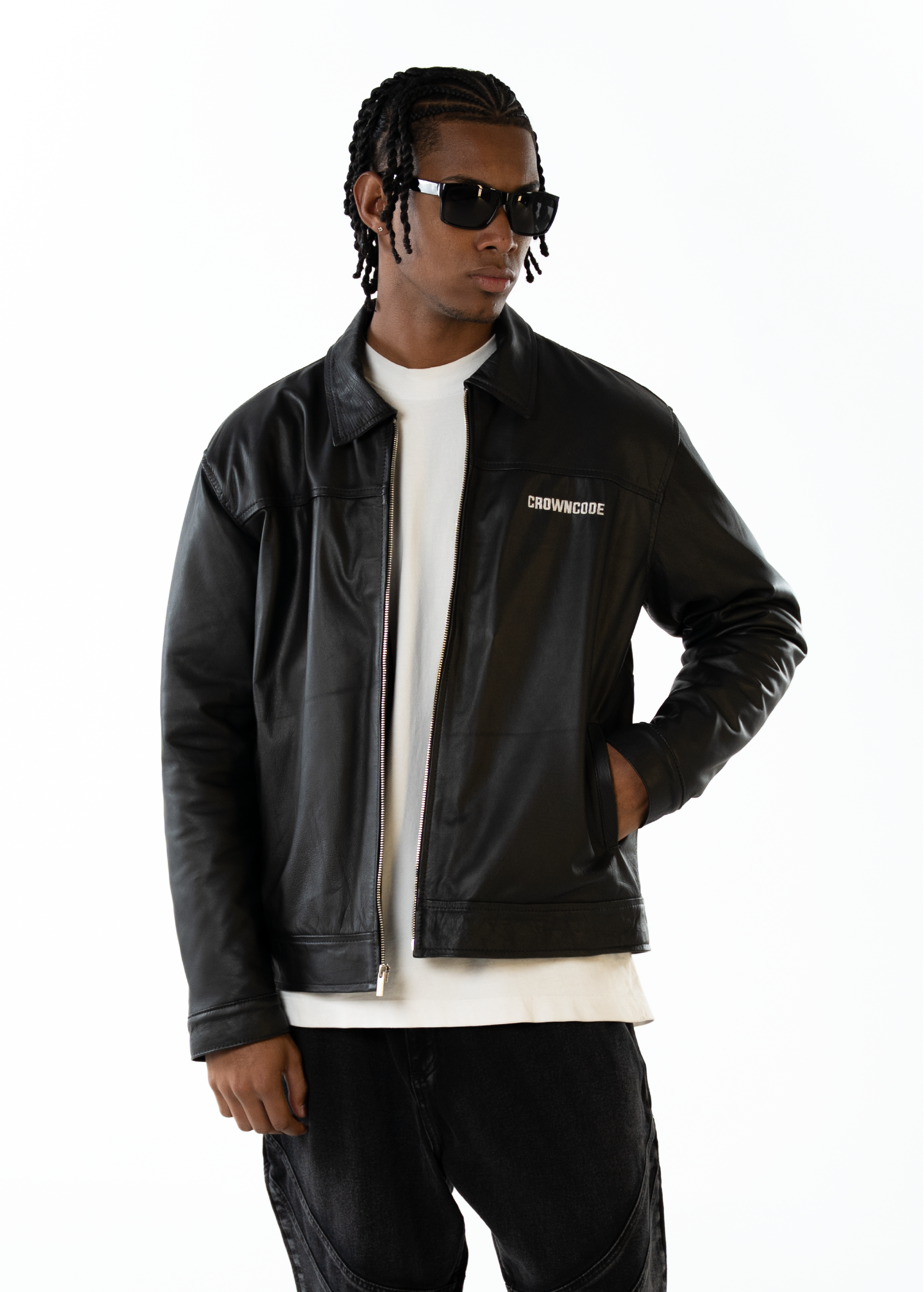 CHAQUETA DE CUERO LONDON - NEGRO