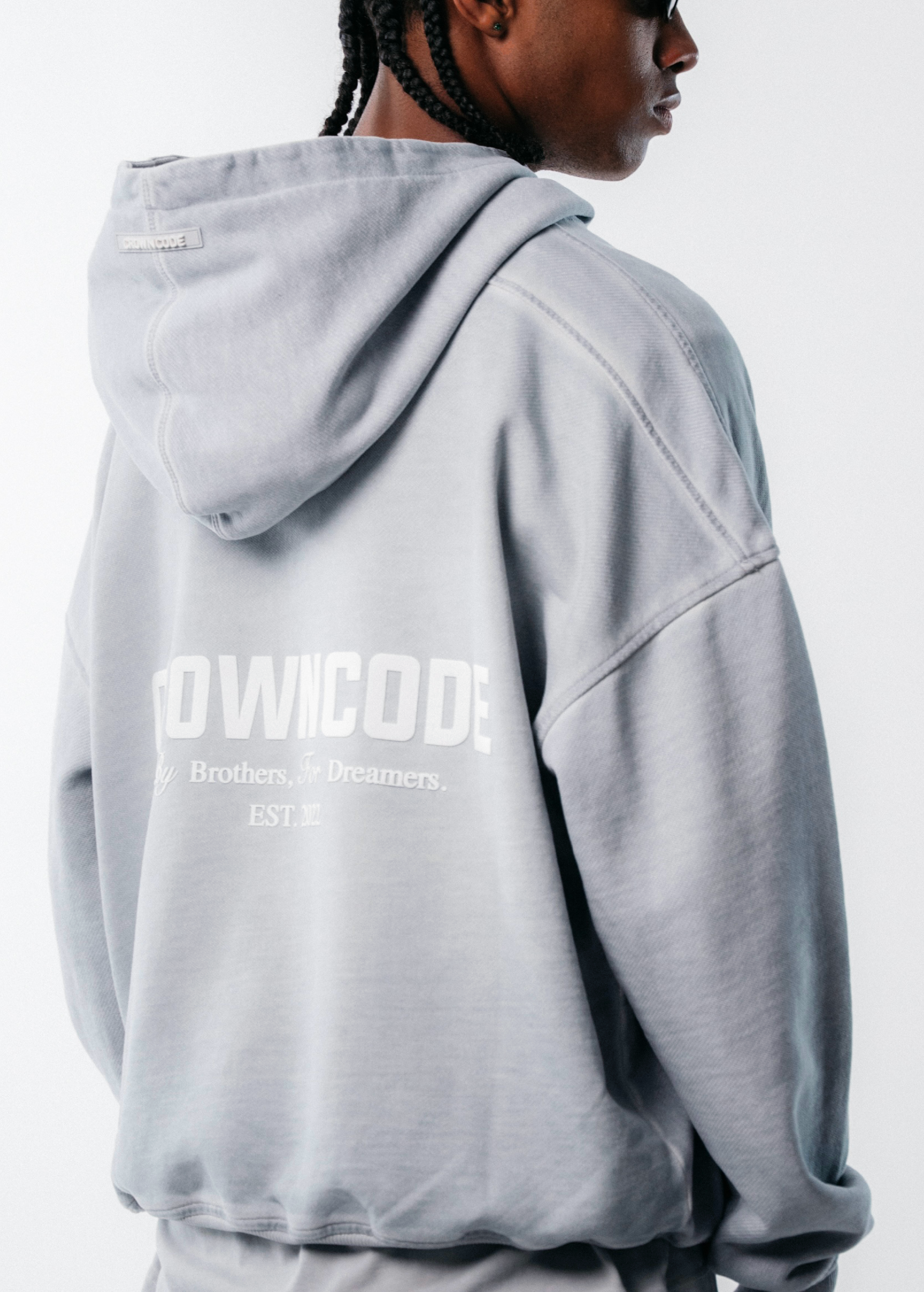 HOODIE DREAMERS - GRIS HIELO DESGASTADO