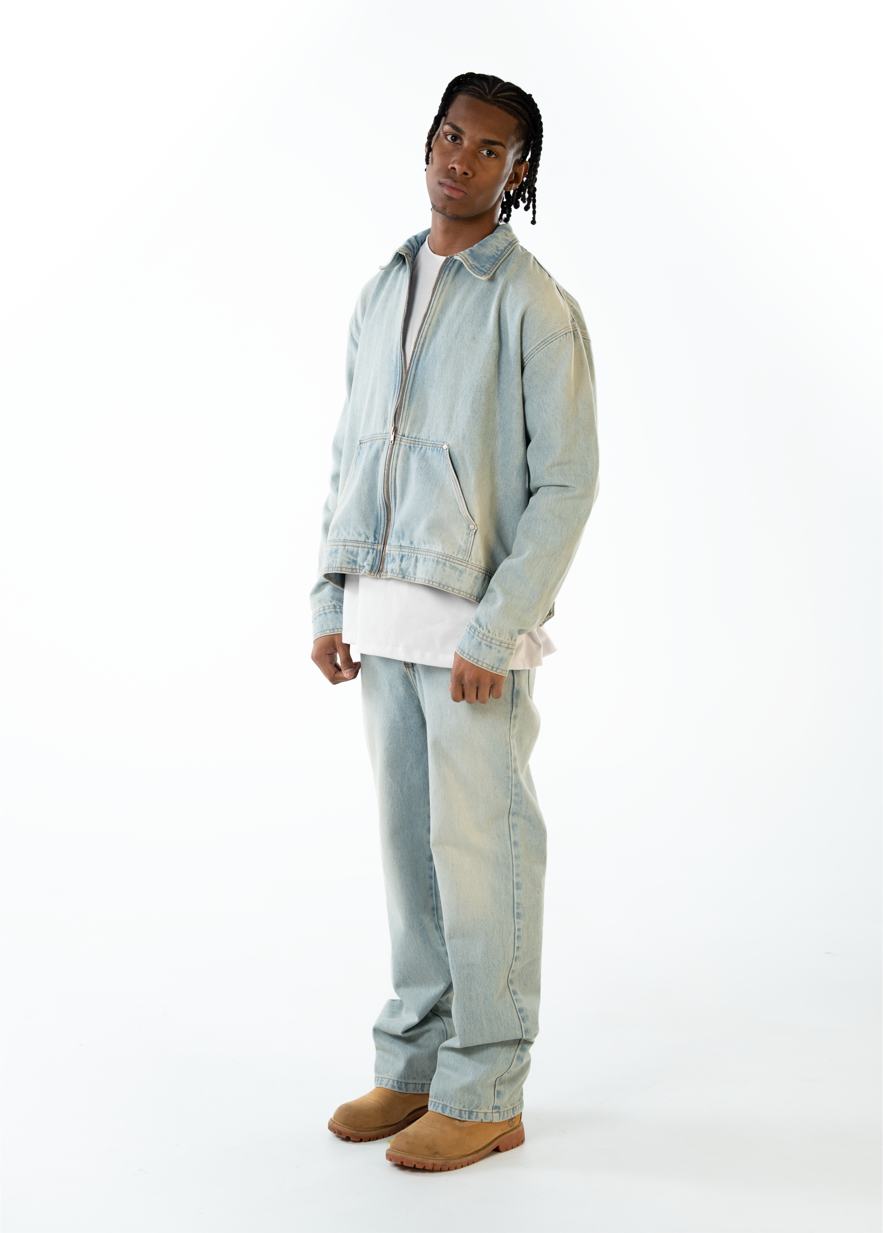 CHAQUETA DENIM - AZUL OCEANO DESGASTADO