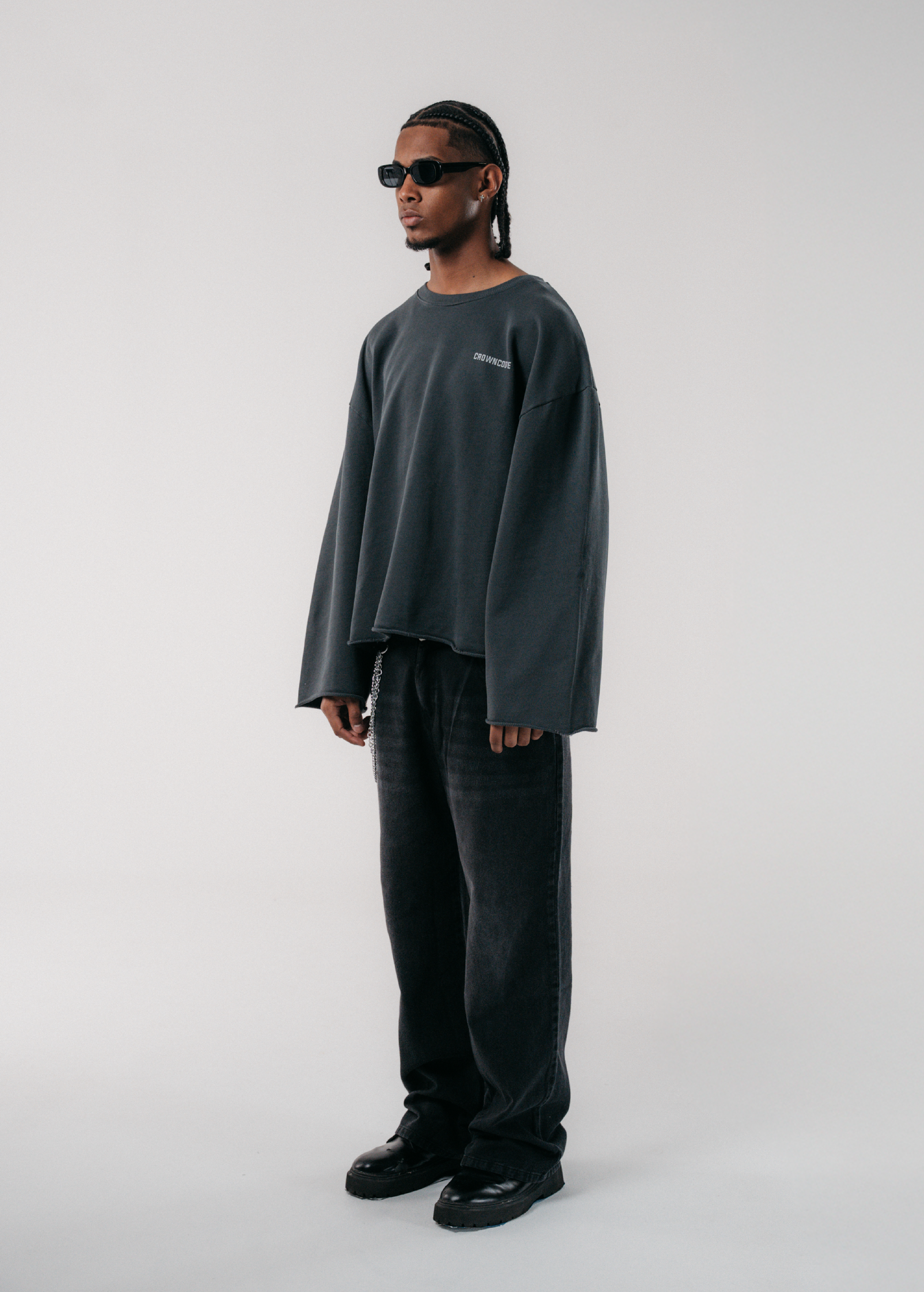 LONG SLEEVE PATH BOXY - GRIS OSCURO