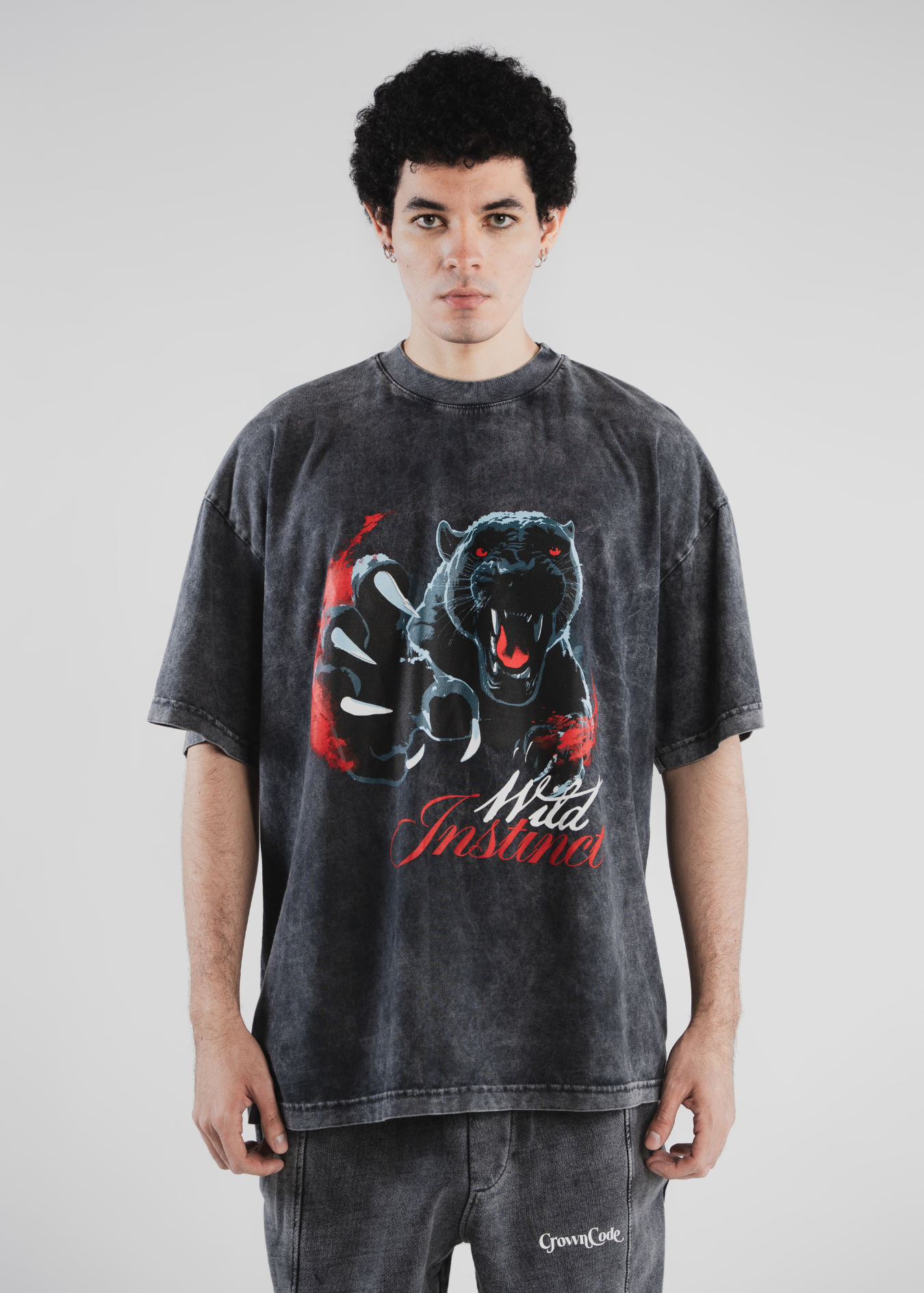 CAMISETA PANTHER-GRIS WASHED