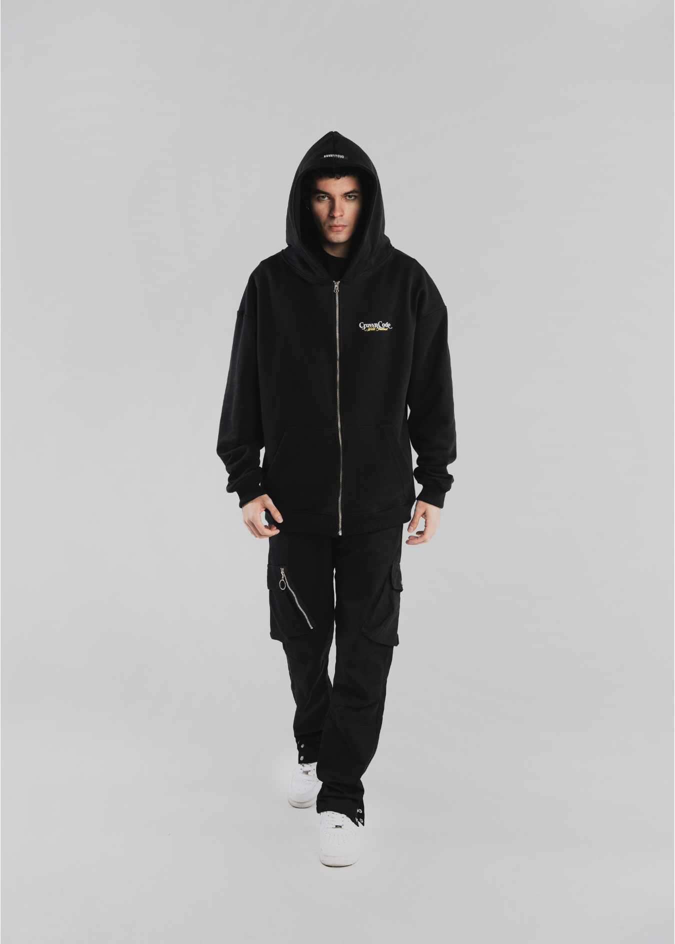 ZIP UP HOODIE BASIC WILD INSTINCT-NEGRO