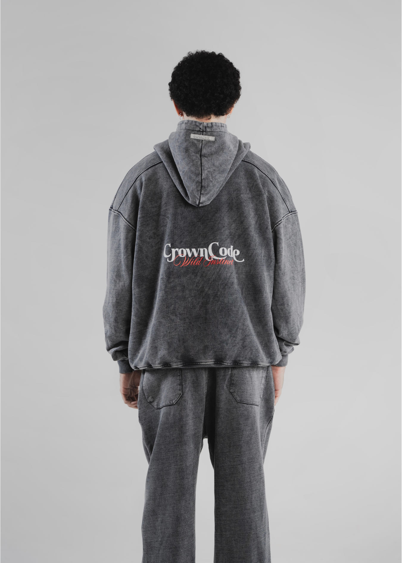 HOODIE PANTHER-GRIS WASHED