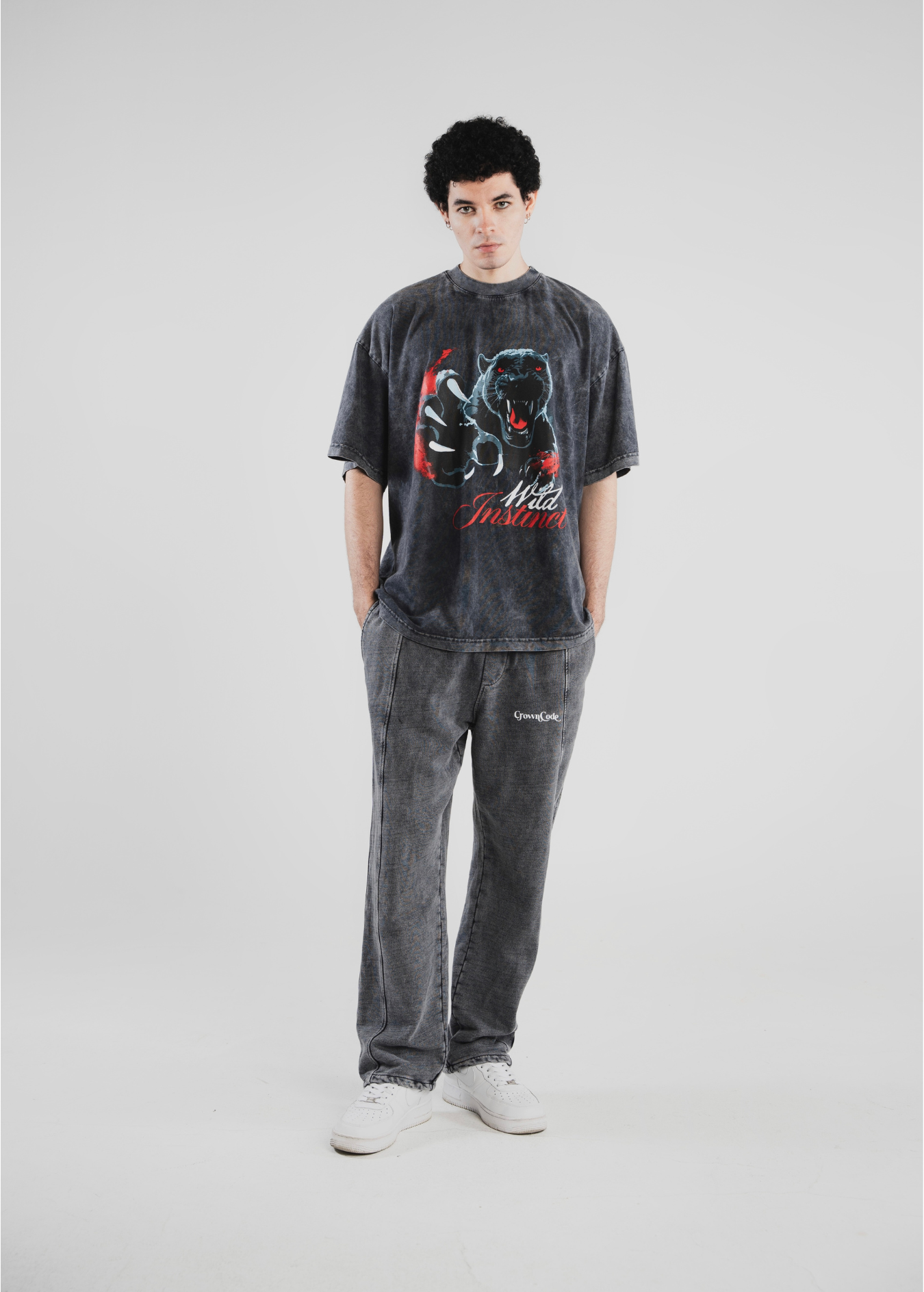 CAMISETA PANTHER-GRIS WASHED