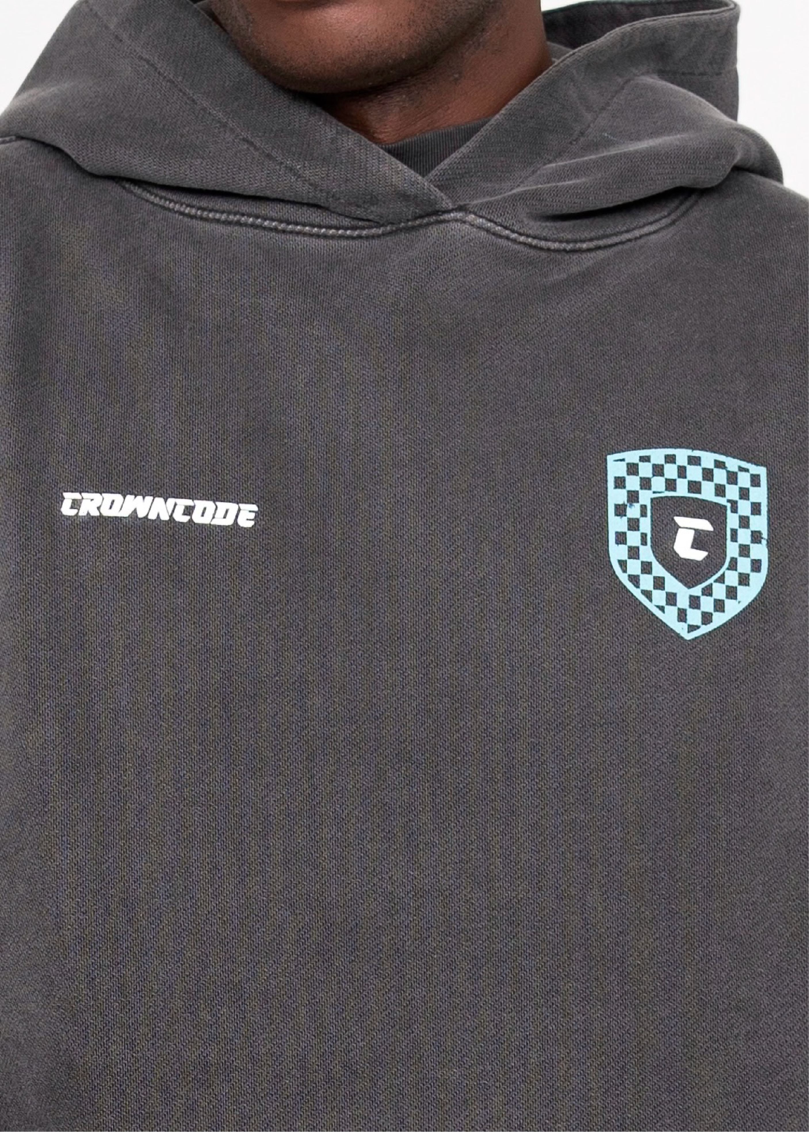 HOODIE RACING LOGO BADGE - GRIS