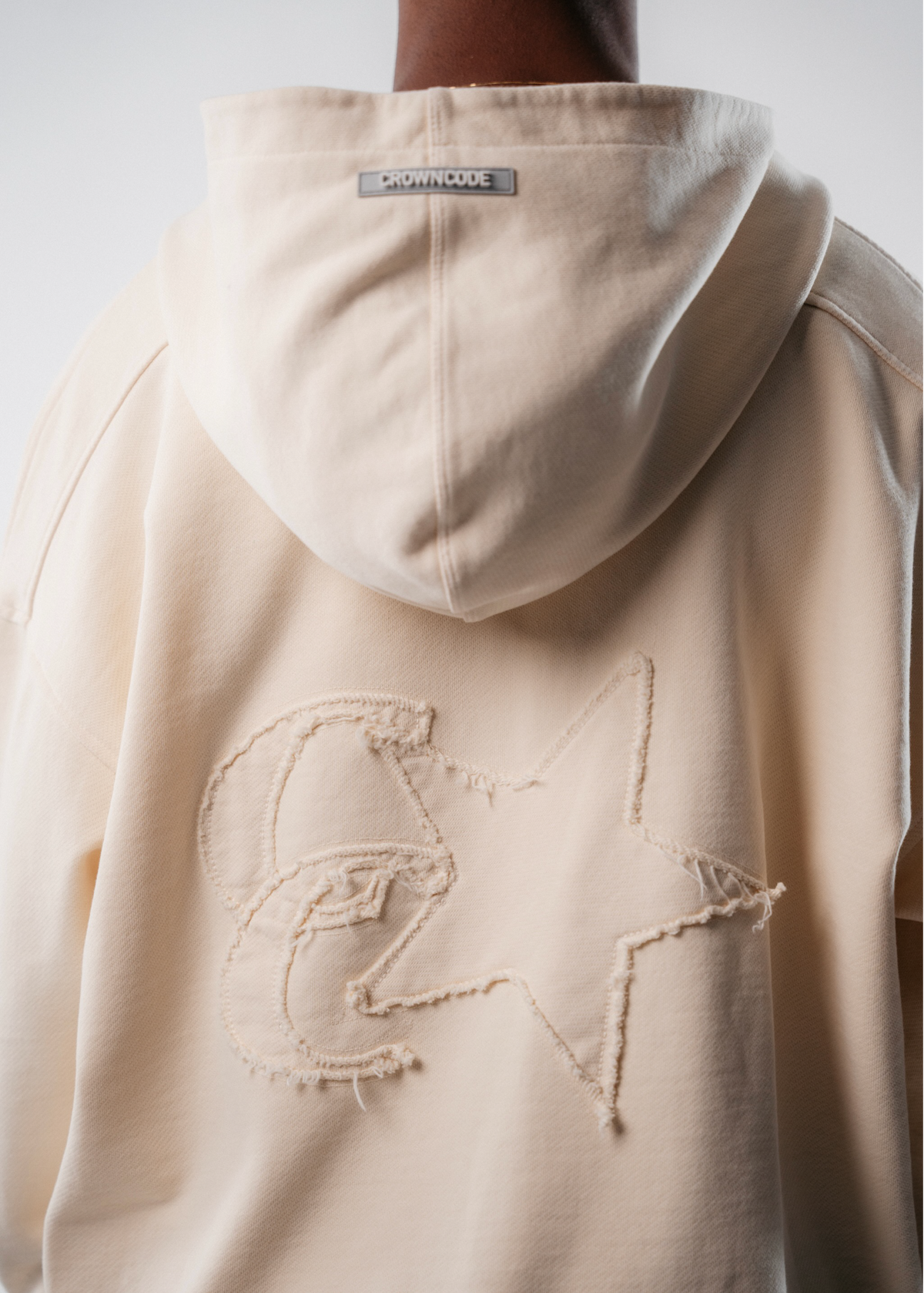 DOBLE ZIP HOODIE SIGNATURE STAR - CREMA