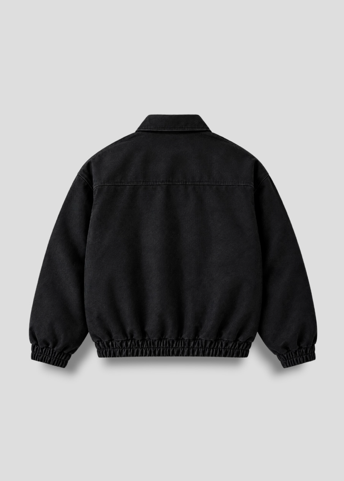EMBLEM FAUX LEATHER BOMBER JACKET - NEGRO