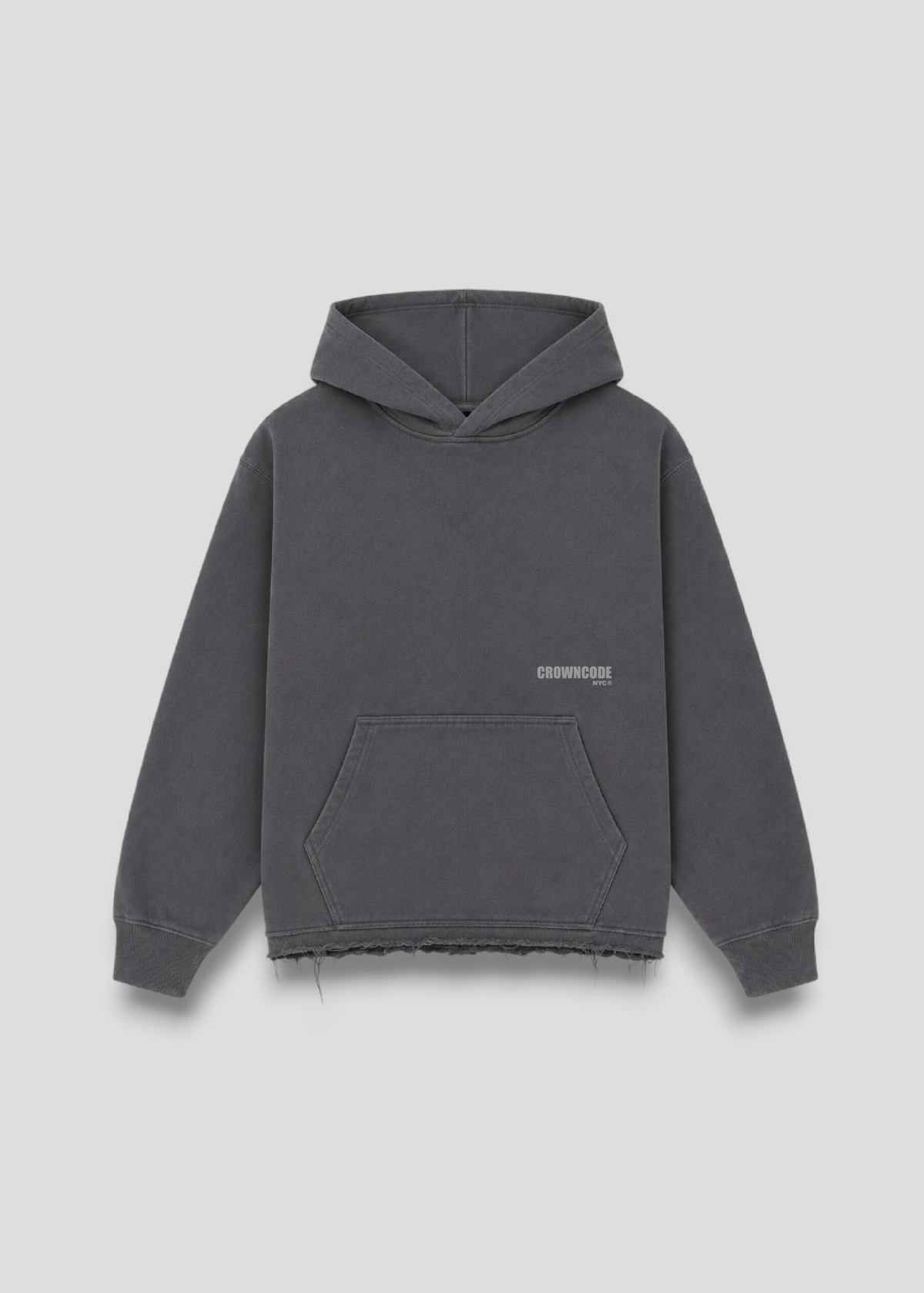 HOODIE DISTRESSED - GRIS OSCURO