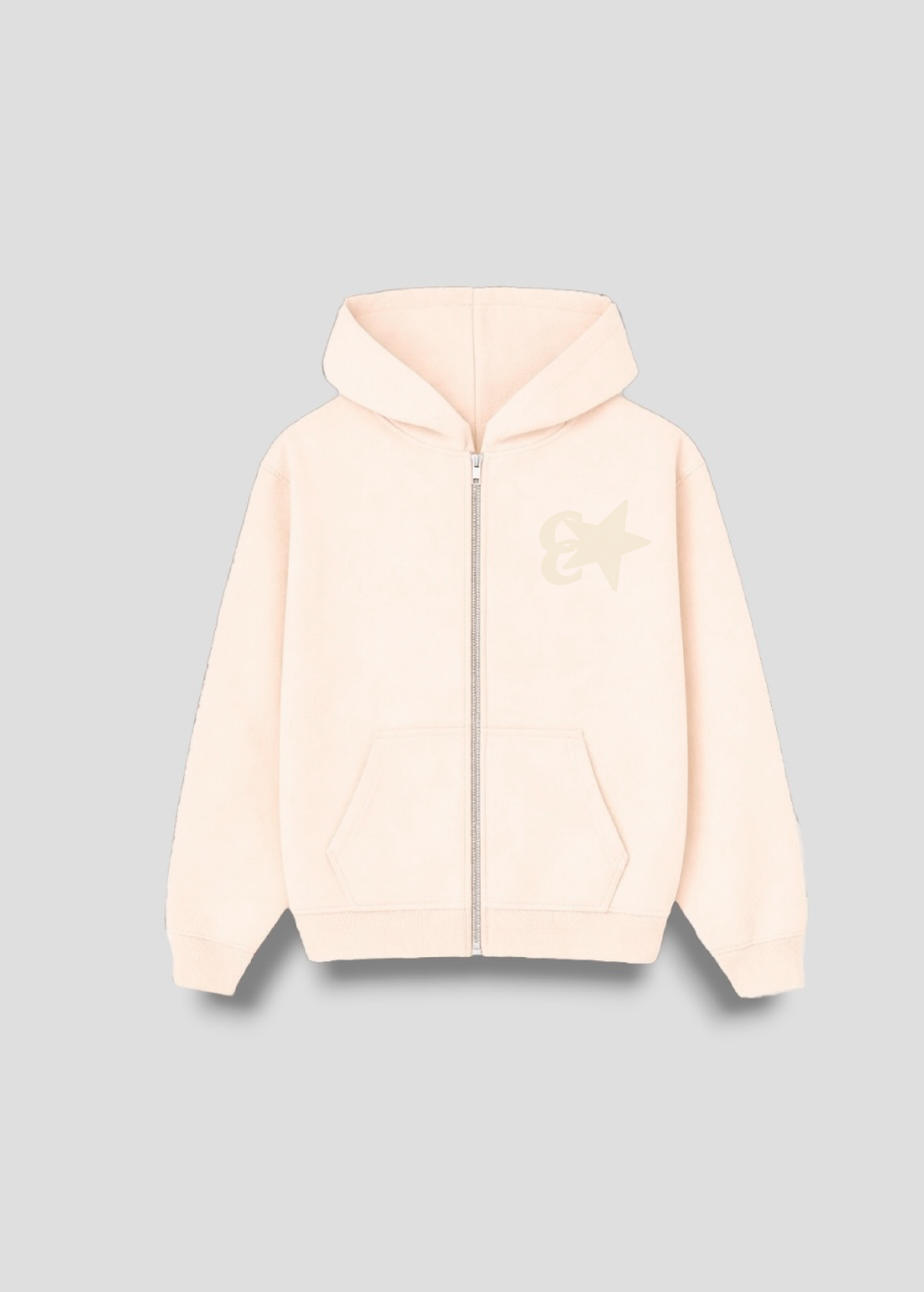 DOBLE ZIP HOODIE SIGNATURE STAR - CREMA