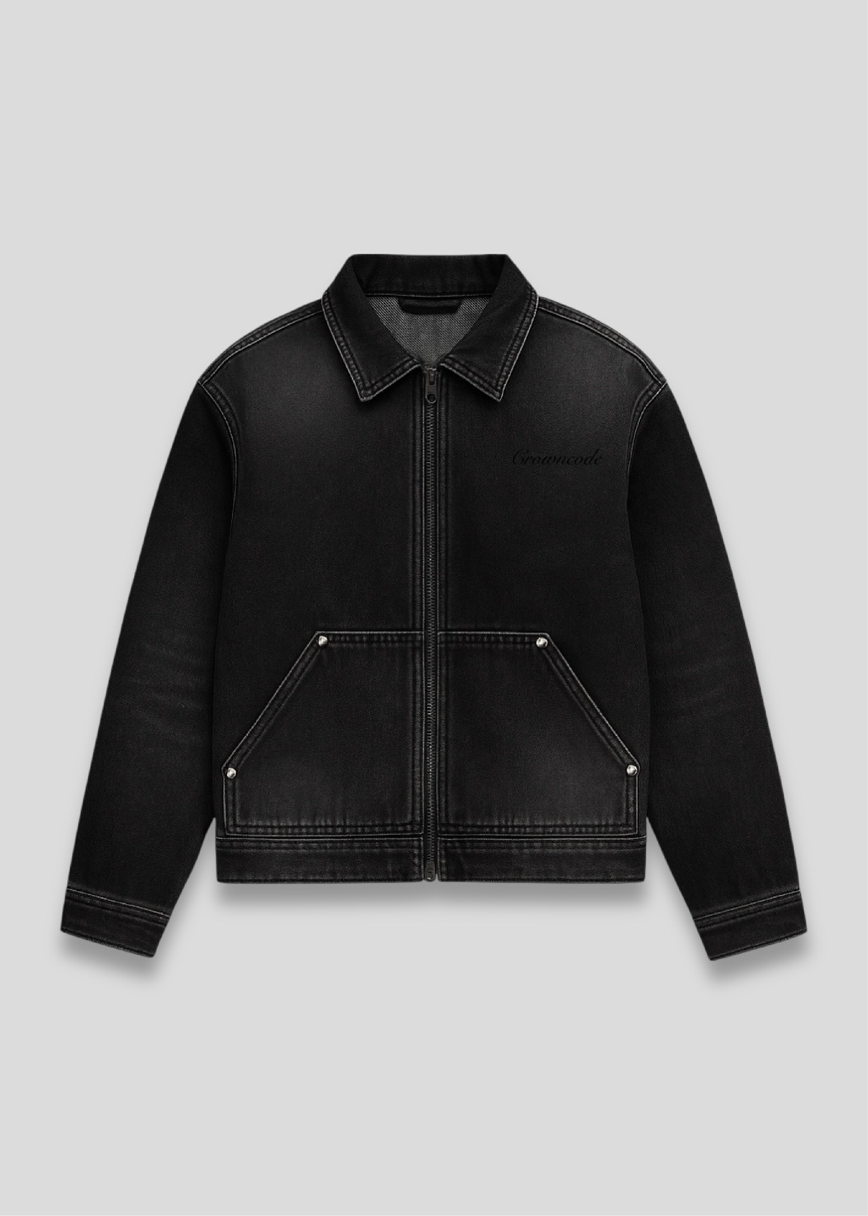 CHAQUETA DENIM - NEGRO DESGASTADO